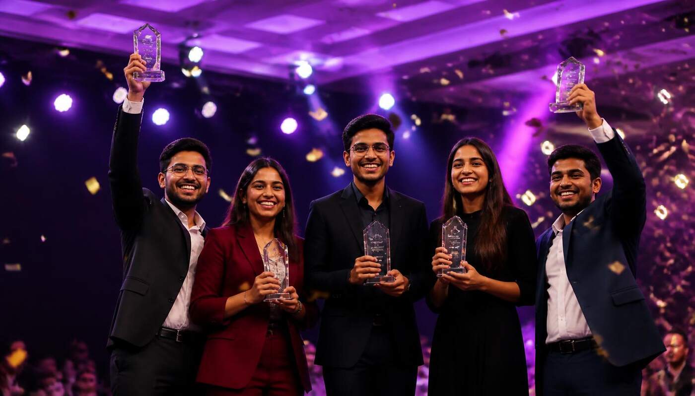 Founders receiving trophies at the National SOF Awards night