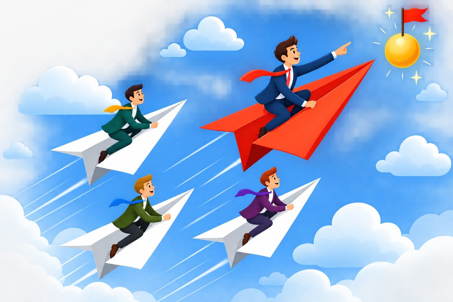 Founders racing ahead on paper planes towards their goal