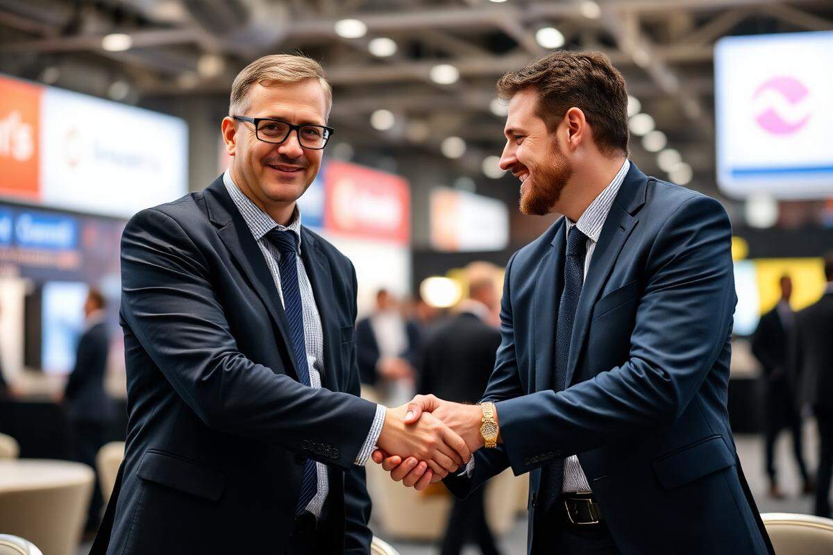 Business handshake with rising growth chart symbolising partnership